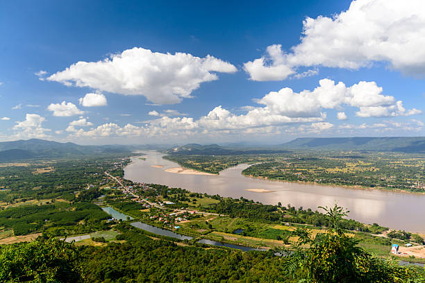 istock Beautiful view of Mekong river with blue sky 499601484