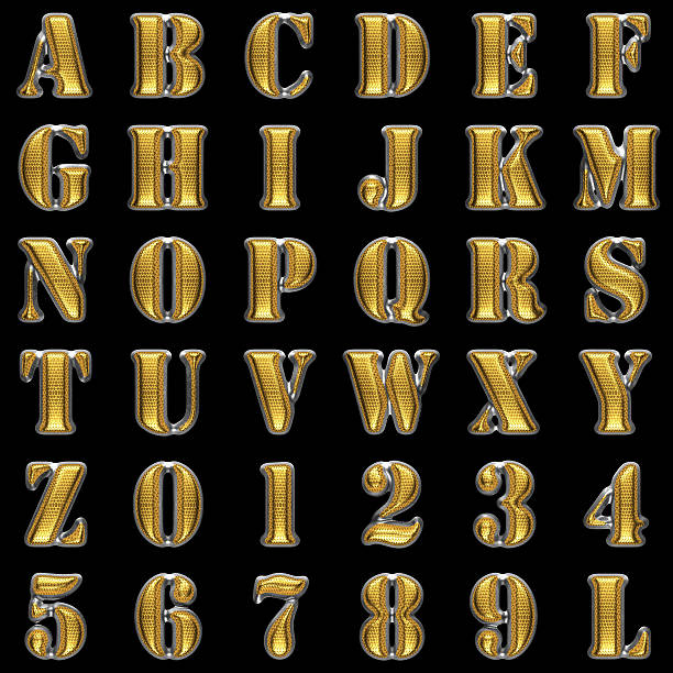 istock golden alphabet on black background 499601503