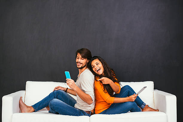 istock Man and Woman in Social Network Concept 499602106