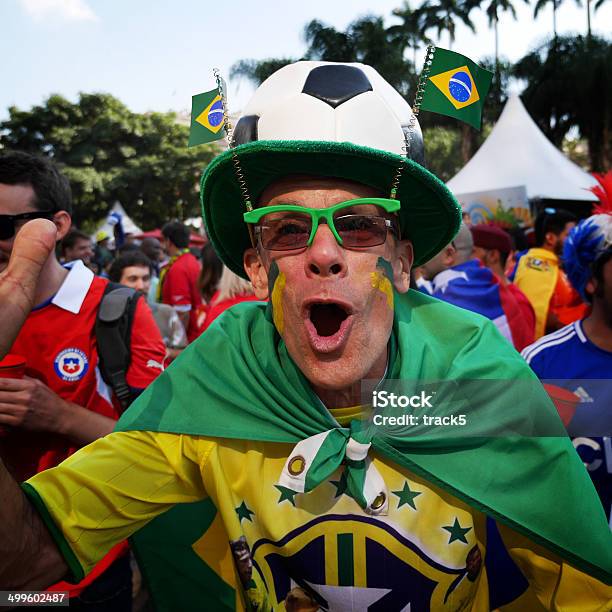 Brazil Fan World Cup 2014 Stock Photo - Download Image Now - Fan - Enthusiast, Soccer, Adult