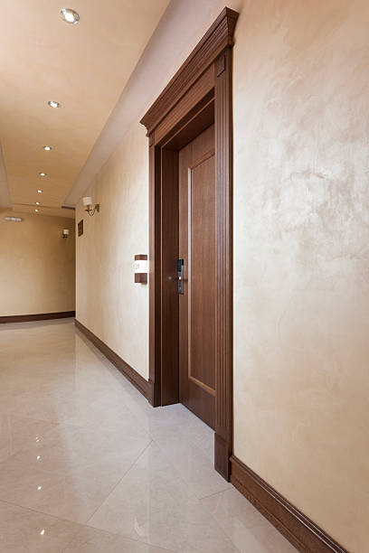 istock Door in elegant hotel corridor 499602545