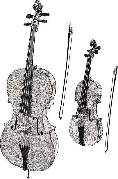Vector illustration of Violin & Cello