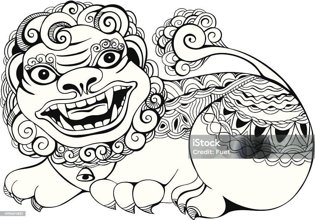 León de nieve - arte vectorial de Cultura tibetana libre de derechos