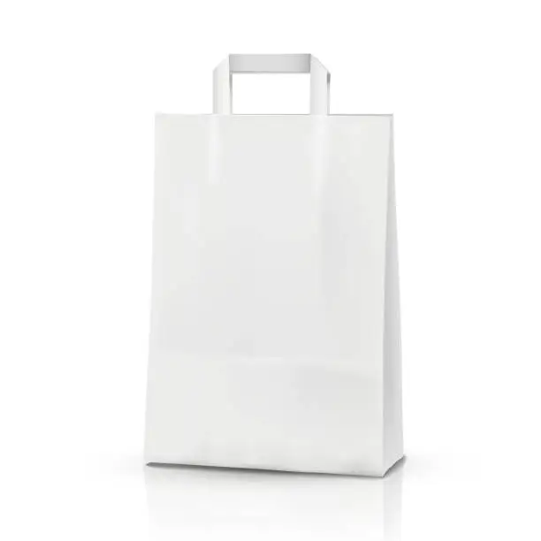 Vector illustration of 3d vector blank template, 3d shopping bag