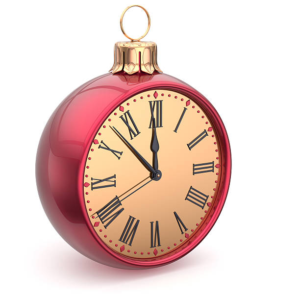 istock Happy New Year time Christmas ball midnight clock decoration 499608168