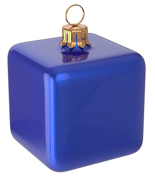 istock Christmas ball cube geometric New Year's Eve bauble blue 499608326