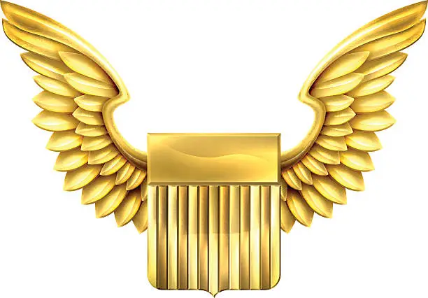 Vector illustration of United States Winged Shield