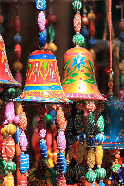 istock Colorful handmade wind chimes with bells 499609696