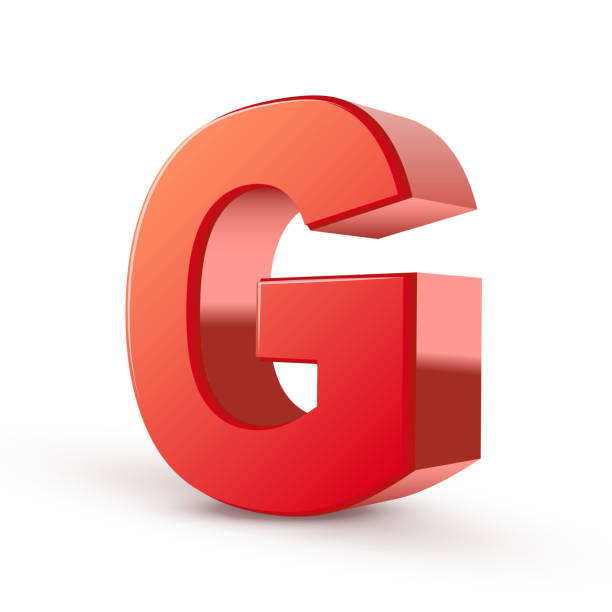 3 d 레드 레터 g - alphabet white background letter g three dimensional shape stock illustrations