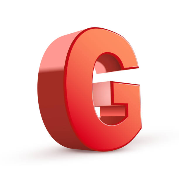 3 d 레드 레터 g - alphabet white background letter g three dimensional shape stock illustrations
