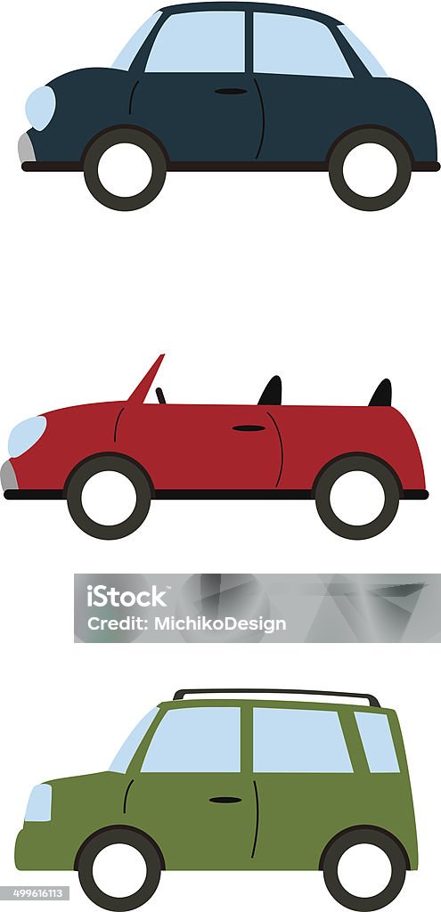 Three different cars Vector illustrations created by Illustrator Blue stock vector