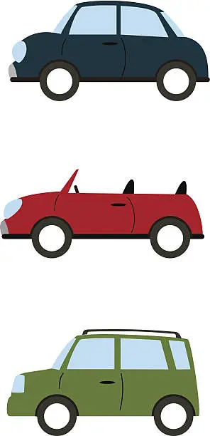 Vector illustration of Three different cars