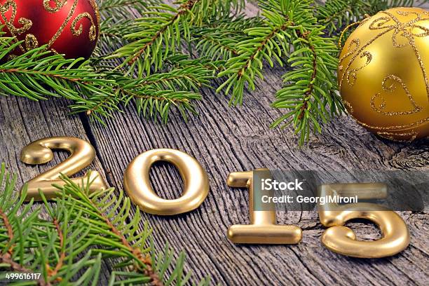 New Year Background With Decorations Stock Photo - Download Image Now - 2015, Backgrounds, Branch - Plant Part