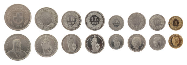 istock Swiss Coins Isolated on White 499616649