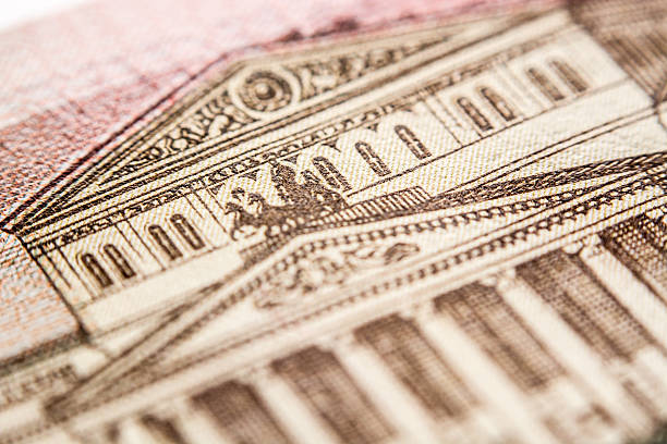 istock russian rouble bill, macro photography 499617587