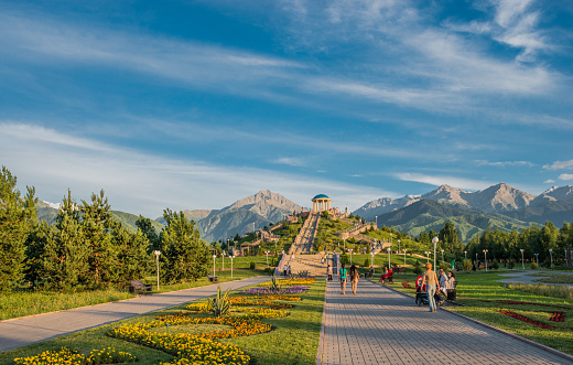 Dendra park of first president Nursultan Nazarbayev in Almaty