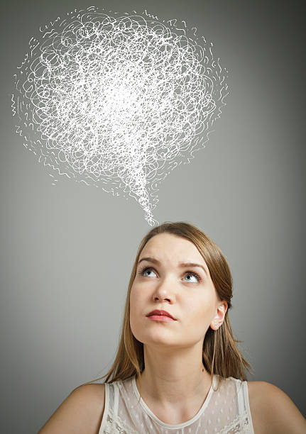 istock Girl in white and chaos. 499618013