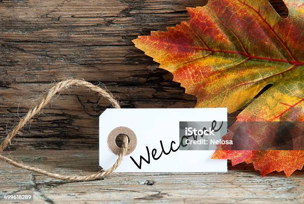 Autumnal Background With Welcome Stock Photo - Download Image Now - Abstract, Autumn, Customer