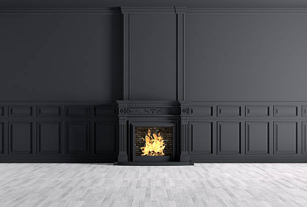 istock Classic interior of room with fireplace 3d rendering 499618516