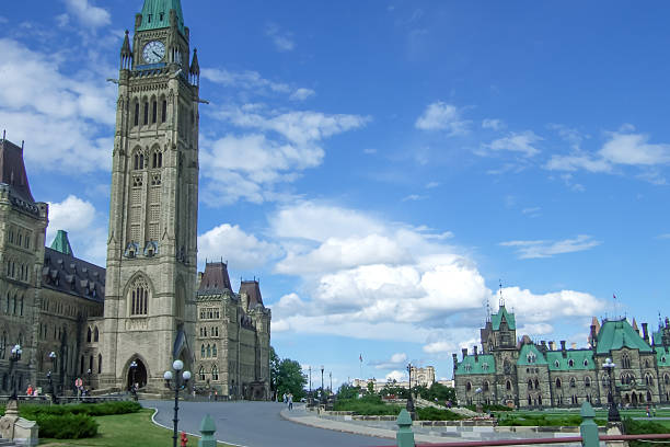 istock Clock tower in a parliament building, Peace Tower, Centre Block, 499619379