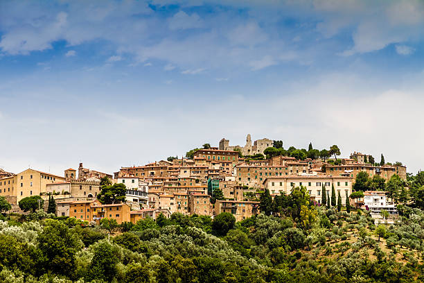 Campiglia Marittima is an old village in Tuscany, Italy stock photo