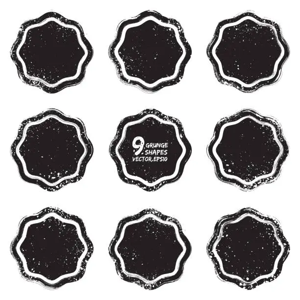 Vector illustration of Grunge abstract textured vector badges