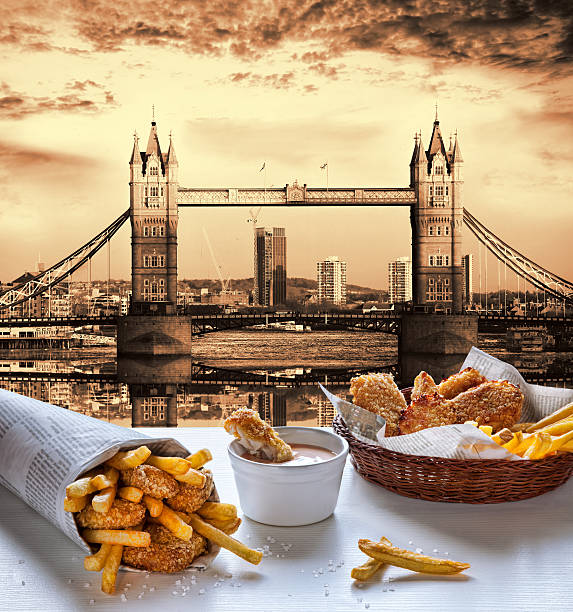 istock Fish and Chips against Tower Bridge in London, England 499620214