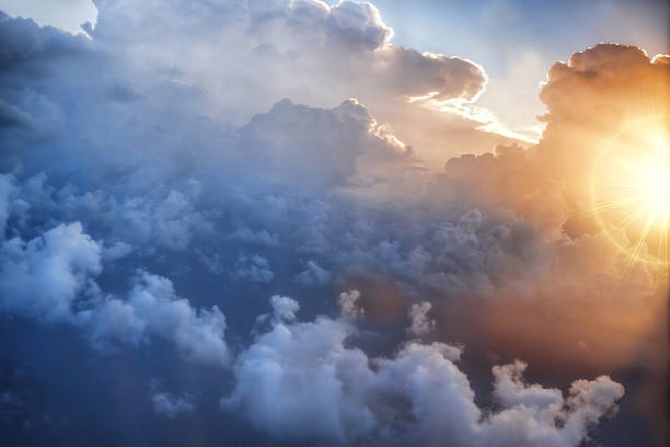 istock Airplane in the sky at amazing  sunset 499620244