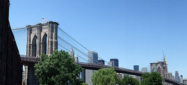istock Low angle view of a bridge, Brooklyn Bridge, New York 499621217