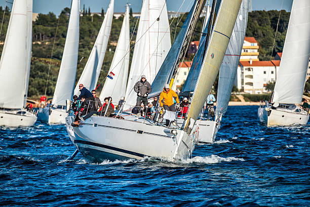 istock Sailing crew on sailboat during regatta 499622056