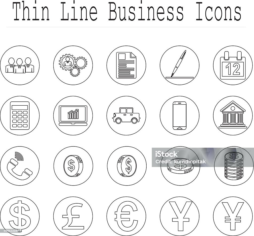 Business and office line icon set. vector  illustrations EPS10 Business and office line icon set Alarm Clock stock vector