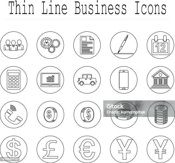 Business And Office Line Icon Set Vector Illustrations Eps10 Stock Illustration - Download Image Now