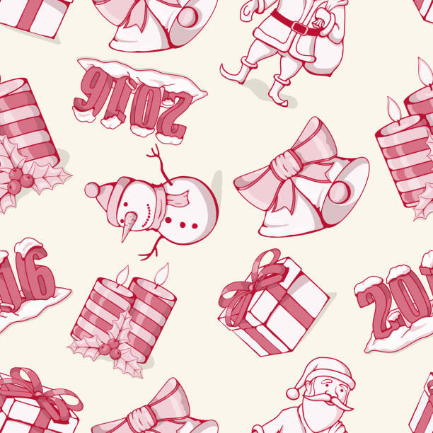 christmas seamless pattern. векторная иллюстрация. - christmas backgrounds gift bow stock illustrations