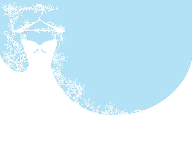 ilustrações de stock, clip art, desenhos animados e ícones de vestido de casamento entre flocos de neve - wedding dress