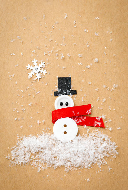 Snowman from Buttons - Christmas Card stock photo