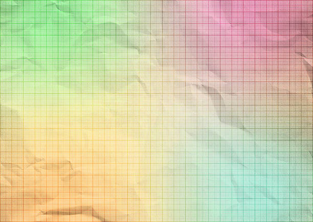 pastelowych pognieciony papier milimetrowy tle fakturę. - graph paper crumpled graph mesh zdjęcia i obrazy z banku zdjęć