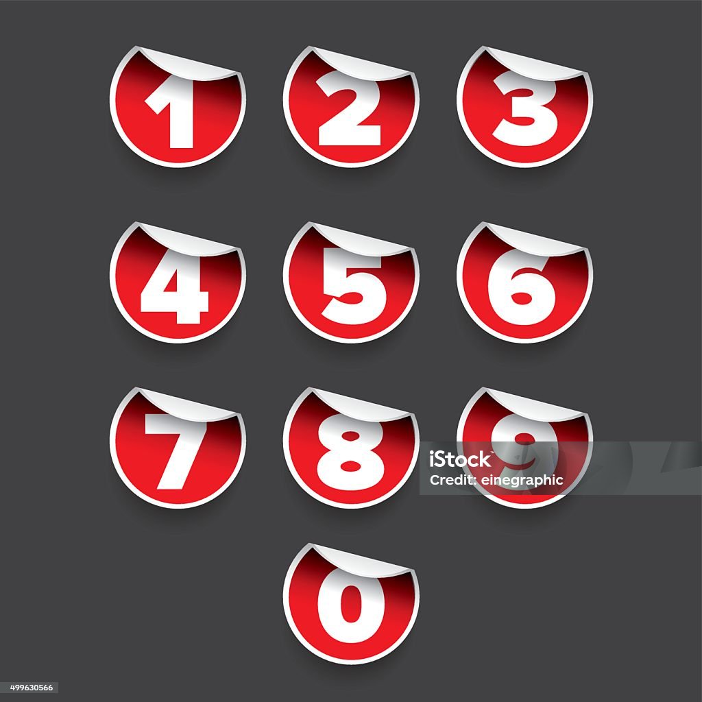 Red Number Labels Number Set Red Label Vector Stock Illustration - Download Image Now ...