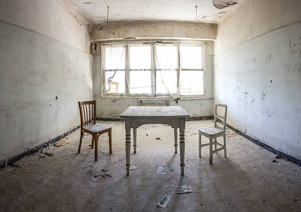 abandoned furniture in luminous room abandoned furniture in luminous room abandoned place photos stock pictures, royalty-free photos & images