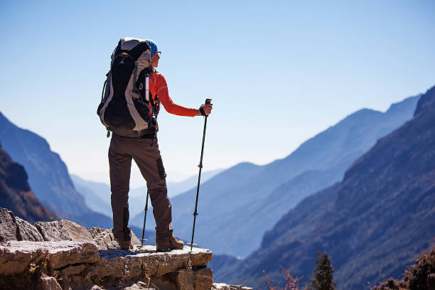 istock Hiker on the trek in Himalayas, Khumbu valley, Nepal 499633176