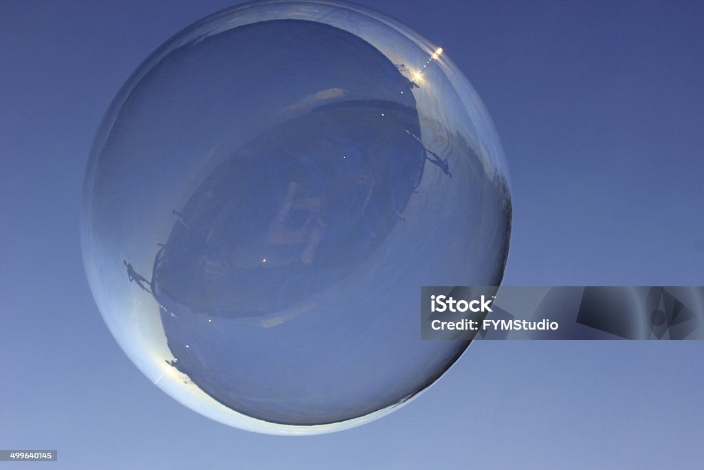 Soap Bubble Over Blue Sky Huge Soap Bubble Over Blue Sky Above Stock Photo