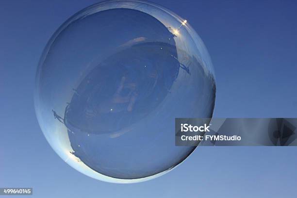 Soap Bubble Over Blue Sky Stock Photo - Download Image Now - Above, Blue, Bubble