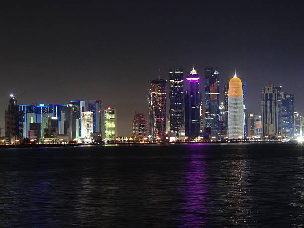istock Nighttime photo of Doha skyline 499640891