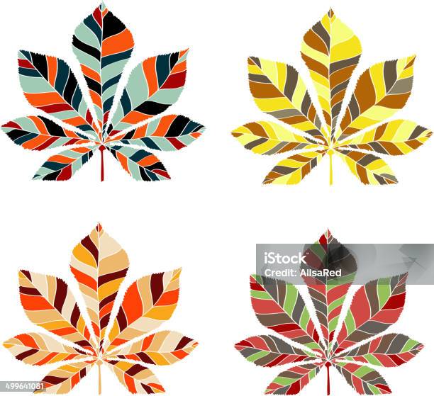 Leaf Chestnut Collection Set Vector Silhouette Stock Illustration - Download Image Now - Abstract, Autumn, Backgrounds