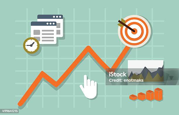 Flat Vector Illustration Of Web Analytics Information And Development Stock Illustration - Download Image Now