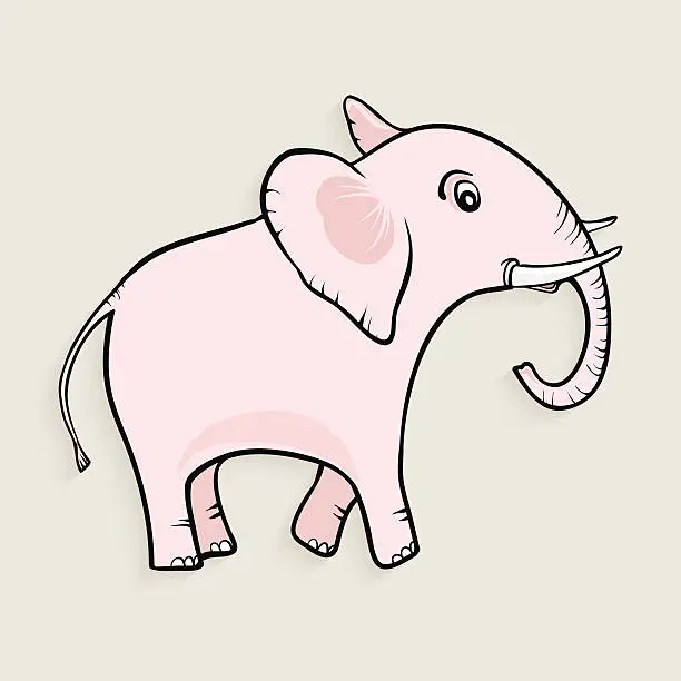 Vector illustration of cute cartoon elephant