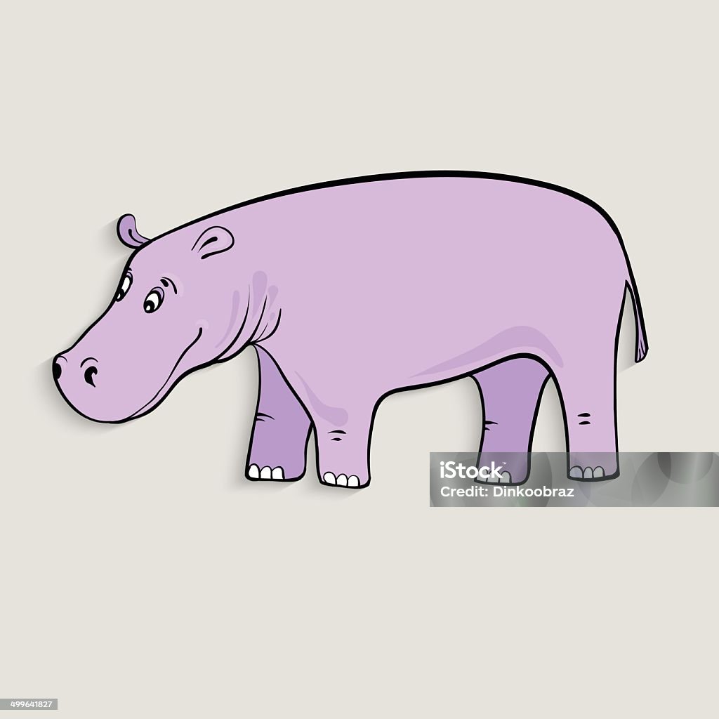 Mignon dessin Hippopotame - clipart vectoriel de Animaux de safari libre de droits