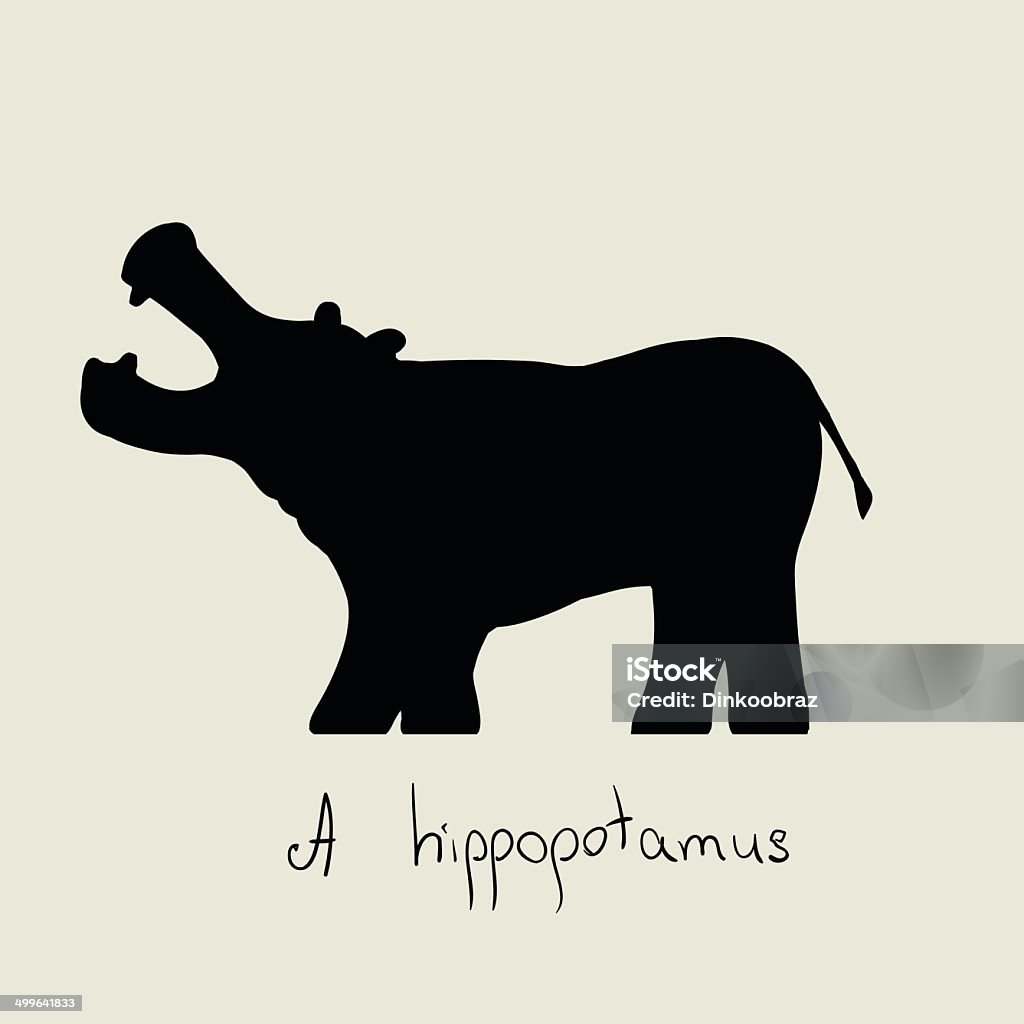 Noir silhouette de Hippopotame - clipart vectoriel de Animaux de safari libre de droits