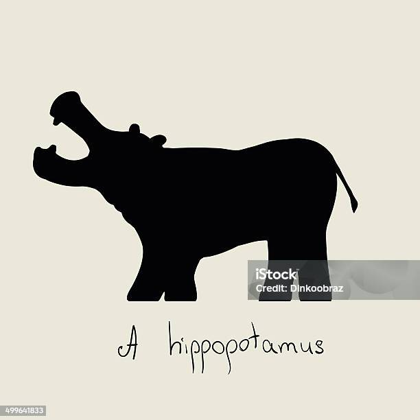 Noir Silhouette De Hippopotame Vecteurs libres de droits et plus d'images vectorielles de Animaux de safari - Animaux de safari, Animaux à l'état sauvage, Art