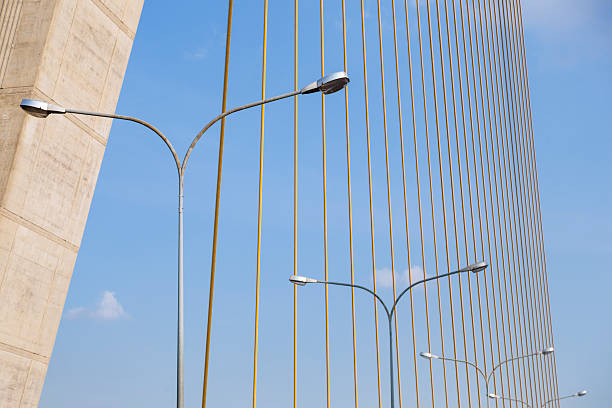 istock Lamps arranged in a row under the bridge. 499642539