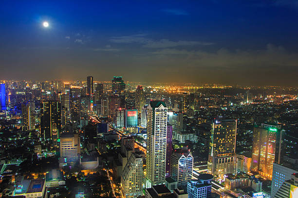 View of bangkok skyline cityscape, Thailand. stock photo